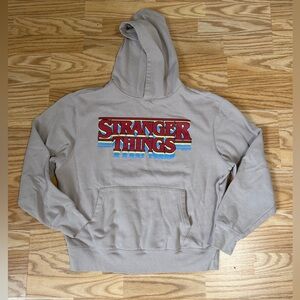 Stranger Things Hoodie Medium Mollusk Brown Graphic Pullover